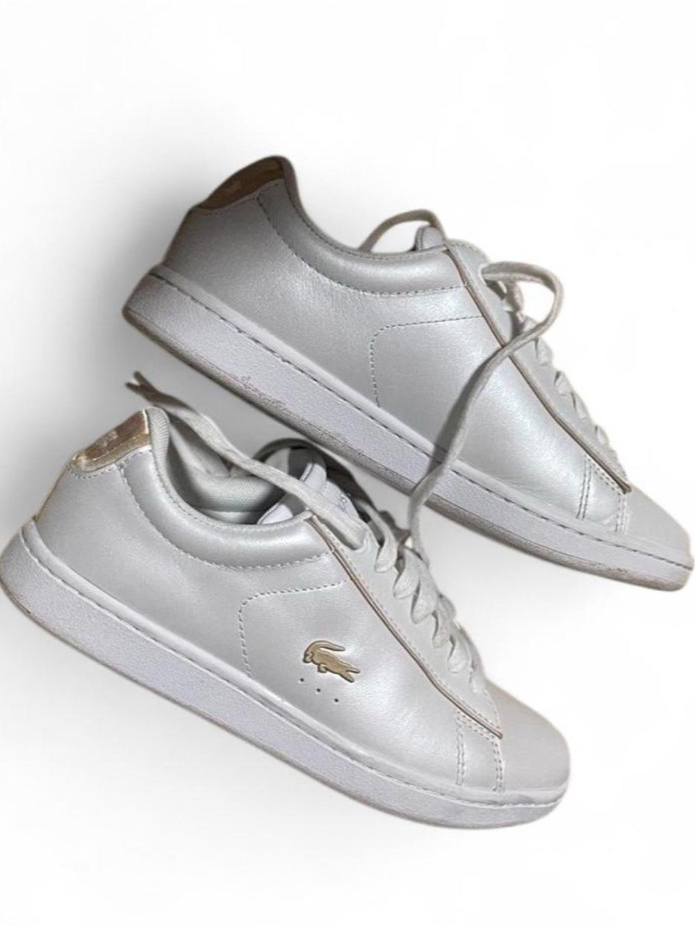 white leather Lacoste sneakers